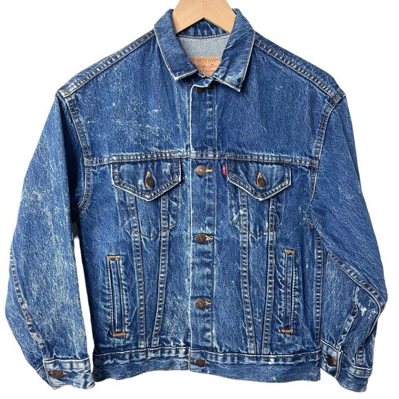 Levi's USA Made Vintage Denim Button Up Trucker Jacket Distressed Medium